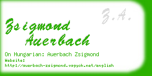 zsigmond auerbach business card